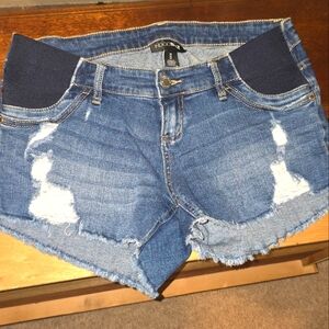 Maternity Indigo Blue Shorts Size Med